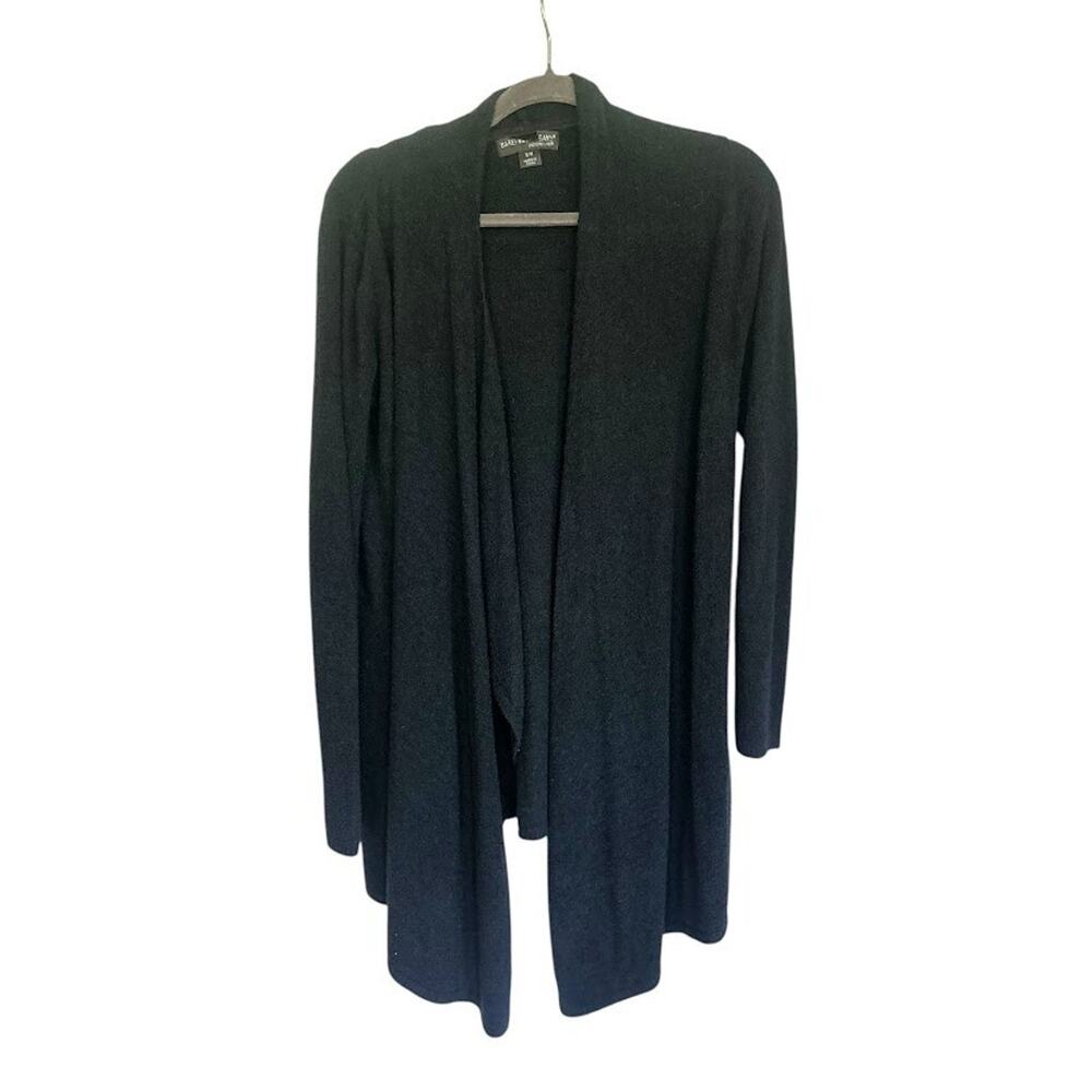 Barefoot Dreams Women Cozychic Lite Cadigan Sweater Size S/M Black Luxury Drapey